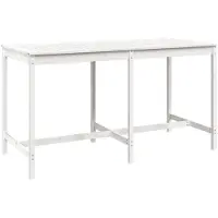 vidaXL Table de jardin blanche 203,5x90x110 cm pin massif