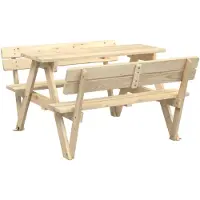 vidaXL Table de pique-nique pour 4 enfants avec trou pour parapluie Sapin massif