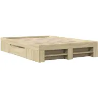 vidaXL Cadre de lit sans matelas Chêne Sonoma 140x200 cm Bois composite