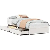 vidaXL Lit en pin massif sans matelas blanc 90x190 cm
