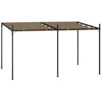 vidaXL Pavillon avec toit extensible 400x300x233 cm Taupe