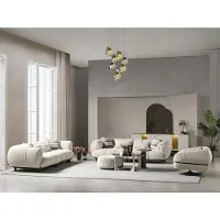 AEA Wohnzimmer -Qualität 2x 3-Sitzer Sofas Luxuriöse Sessel 2x Couchtisch Hocker