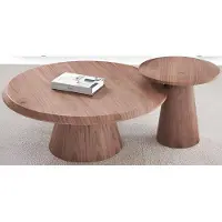 Xl Moebel Gmbh Braunes Wohnzimmer-Set – Runder Couchtisch, Beistelltisch aus Holz