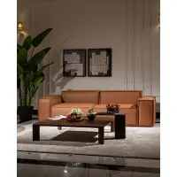 AEA Luxus Dreisitzer Sofa 3 Sitzer Braun Polstersofa Couch Kunstleder