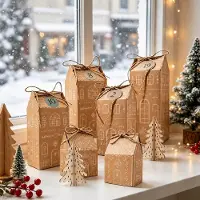 Dripio Calendrier de l'Avent, 24 petites maisons, peintes à la main, kit de bricolage