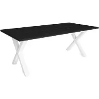 Dripio Table de salle à manger de 200 cm, pour 10 personnes, de couleur noire, de style industriel