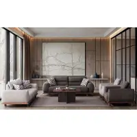 AEA Modernes Braunes Sofa Set mit 2 3-Sitzer Sofas und 2 Sesseln