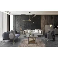 Xl Moebel Gmbh Sofagarnitur Beige 2x 3-Sitzer Sofas 1 Sitzer Blau Stoff Couchen Polster Sofas