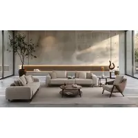 AEA Wohnzimmer Set 3 Sitzer Sofa Sessel Modern Grau Zeitgenössisch