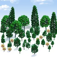 Merkloos Solidchoice - Ensemble de 38 arbres miniatures pour dioramas et décorations miniatures
