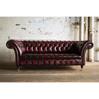AEA Ledersofa Chesterfield Sofa Couch Dreisitzer Polster Couchen Sofas