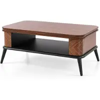 AEA Holz Couchtisch Geometrischem Rautenmuster Metallgestell Modern
