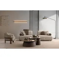AEA Sofa 2-Sitzer Beige Braun Modern Stoffsofa Sessel Musikmodul