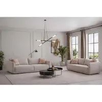 AEA Elegante Beige Sofagarnitur Stilvoller 4-Sitzer Designer Dreisitzer