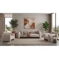 AEA Wohnzimmer Set 3 Sitzer Sofa 2x Sessel Modern Beige