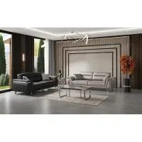 AEA 2x 3-Sitzer Sofa Set Beige Schwarz Modern Stoff Metall Wohnzimmermöbel