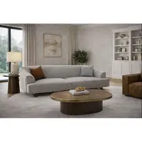 AEA Stilvolle Wohnzimmer Graue Polstercouch Designer 3-Sitzer Sofa