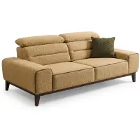 AEA Modernes 3-Sitzer Sofa Camel Bouclé Stoff Wohnzimmer Polstersofa