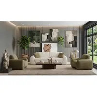 AEA Wohnzimmer Set 3 Sitzer Sofa 2x Sessel Modern Beige Elegant