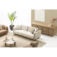 AEA Wohnzimmer-Set: 4-Sitzer Sofa mit Couchtisch, Beistelltisch & Konsole