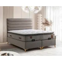 AEA Beige Holzbett mit Matratze – Elegantes Schlafzimmermöbel