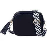 Merkloos Sac à main avec bandoulière réglable, couleur noire
