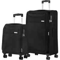 Carryon Ensemble de valises Air, 2 pièces - Bagage à main souple de 55 cm + grande valise de 77 cm - Noir