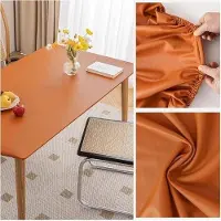 Markenlos Protection pour la surface de la table : Nappe en similicuir, essuyable. Nappe en vinyle résistante aux huiles, avec bord élastique (80X120cm)