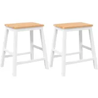vidaXL Chaises de bar 2 pcs. Blanc Bois massif Hévéa