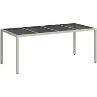 vidaXL Table de jardin blanche en polyrotin
