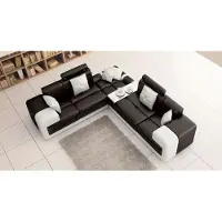 AEA Ensemble de salon d'angle en cuir, comprenant un canapé et des fauteuils. Modèle 2695C
