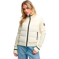 Superdry Femme Veste Slalom Hybrid Coupe Ajustée White Taille: 42
