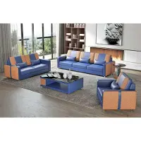 AEA Komplette Sofa Sofagarnitur Luxus Couchgarnitur Grau Kunstleder 321
