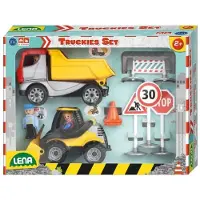 Lena Truckies Set Baustelle, Faltschachtel mit Sichtfenster