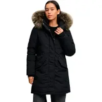 Superdry pour femme. W5012181A Parka Everest à Capuche noire (M), Casuel, Polyester