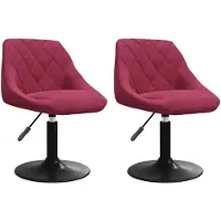 vidaXL Chaise de salle à manger 2 pcs. Pivotantes vin rouge velours