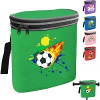 Merkloos Sacoche de guidon pour vélo, motif football, couvercle amovible, avec réflecteurs, 1 pièce
