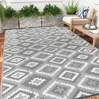 Dripio Tapis d'extérieur 180x270 cm, résistant aux intempéries, réversible, en plastique