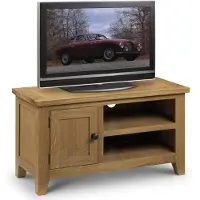 Dripio Meuble TV, dimensions 90x40x50 cm, aspect chêne, avec étagères et placard