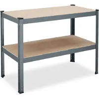 Dripio Table de travail, capacité de 150 kg, dimensions 90x120x60 cm, 2 plateaux réglables, en acier et MDF