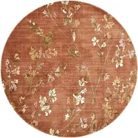 FRAAI Tapis rond lavable | Misty Floral Terracotta | Ø 160cm | Terracotta | Polyester | Rond