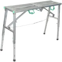 Dripio Tableau de travail rabattable, structure en aluminium, capacité de 200 kg, hauteur réglable de 60 à 90 cm