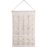 Merkloos Calendrier de l'Avent en tissu, calendrier mural de 67 x 42 cm, avec 24 poches numérotées, idéal pour la décoration de Noël