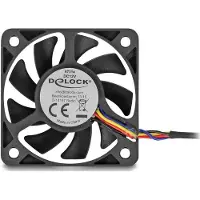 DeLOCK Axiallüfter 12 V DC, 50 x 50 x 10 mm schwarz (50 mm, 1x), Ventilateur PC, Noir