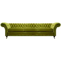 AEA Chesterfield Olivengrüne Polstercouch Bettfunktion Couch Wohnzimmer Möbel