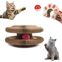 Merkloos Arbre à chat en carton, pliable, avec grelot, pour chats de petite et moyenne taille, écologique