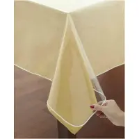 Merkloos Nappe de protection en PVC transparent, ronde, de 140 cm de diamètre, imperméable, avec motif floral, idéale pour l'extérieur