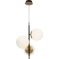 Maytoni Suspension, métal verre, or mat, D 33,3 cm