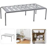 Merkloos Organisateur de placard de cuisine empilable et extensible, en acier perforé, pour la cuisine et la salle de bain