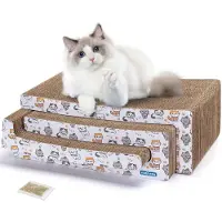 Merkloos Arbre à gratter Karton 3-en-1 avec plateformes, comprenant de la cataire, fabriqué en carton ondulé, pour chats